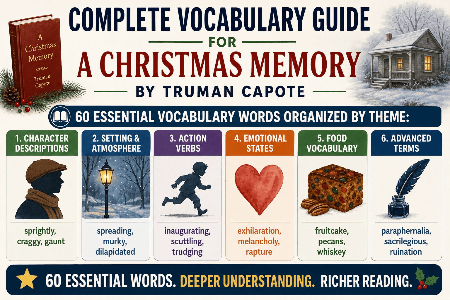 Infographic: Complete Vocabulary Guide for A Christmas Memory by Truman Capote