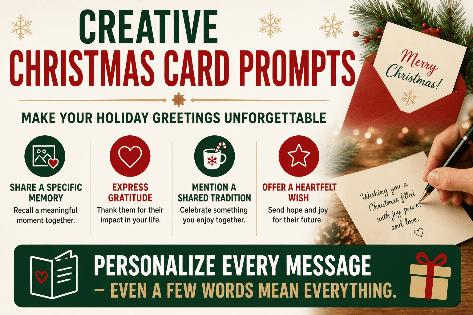 Infographic: Creative Christmas Card Prompts - Unforgettable Holiday Greetings