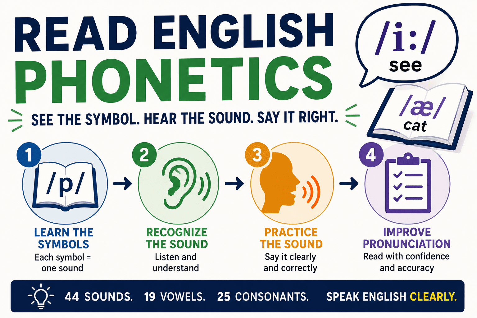 How to Read English Phonetics - Complete Guide Infographic